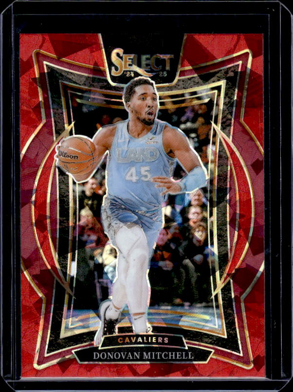 2024-25 Panini Select #21 Donovan Mitchell Red Cracked Ice Prizm