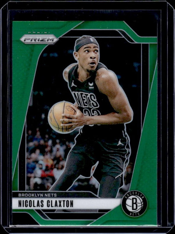 2024-25 Panini Prizm #38 Nicolas Claxton Prizms Green Wave