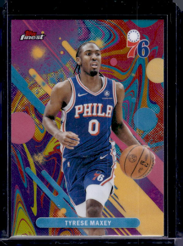 2025-26 Finest #29 Tyrese Maxey Oil Spill Refractor