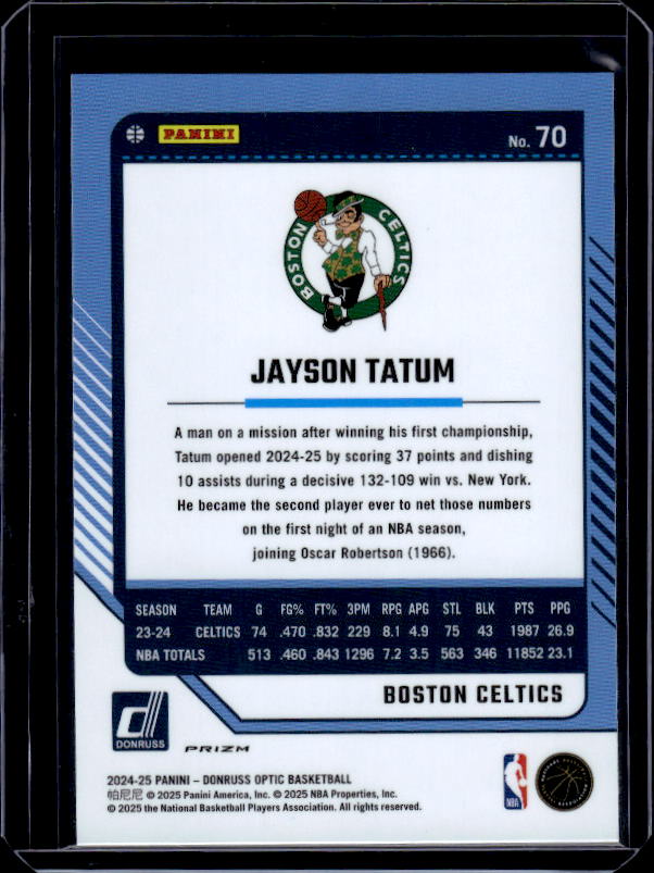 2024-25 Donruss Optic #70 Jayson Tatum Holo