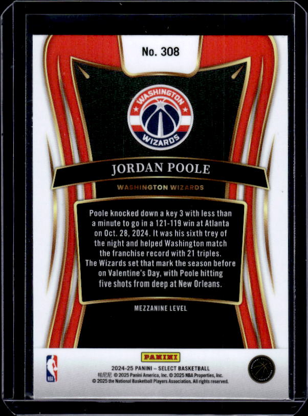 2024-25 Panini Select #308 Jordan Poole