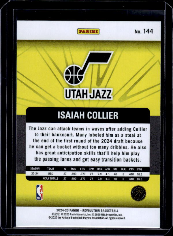 2024-25 Panini Revolution #144 Isaiah Collier
