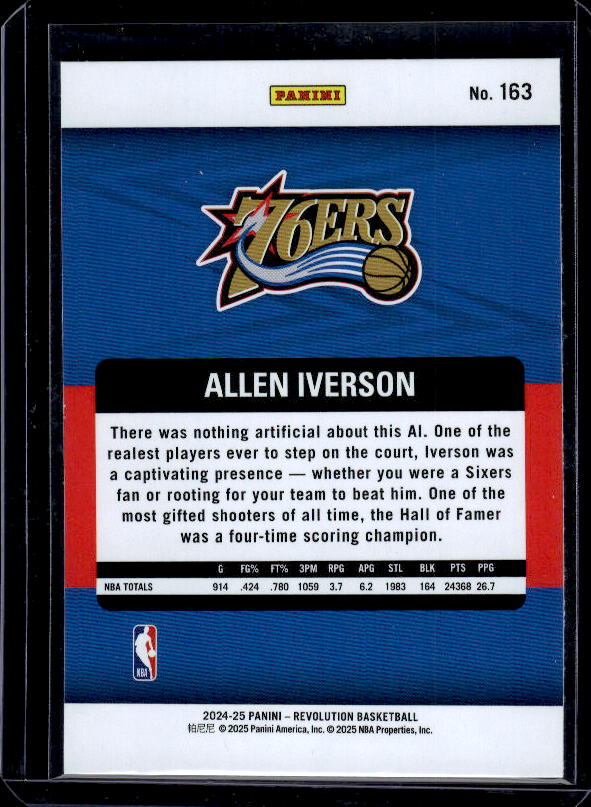 2024-25 Panini Revolution #163 Allen Iverson