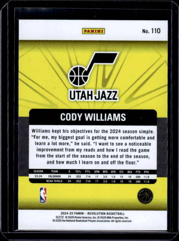 2024-25 Panini Revolution #110 Cody Williams