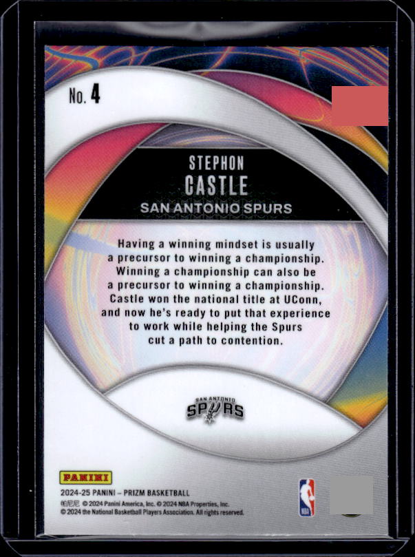2024-25 Panini Prizm #4 Stephon Castle Instant Impact