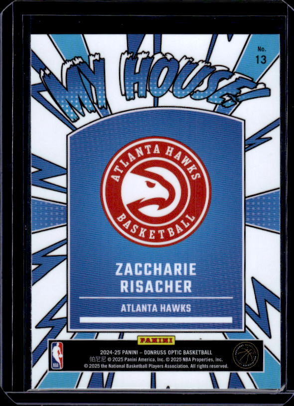 2024-25 Donruss Optic #13 Zaccharie Risacher My House