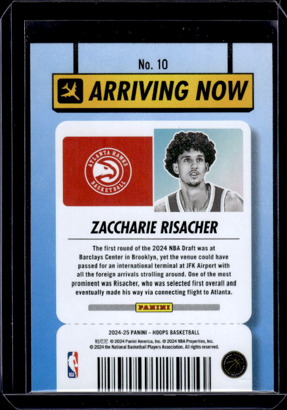 2024-25 Hoops #10 Zaccharie Risacher Arriving Now