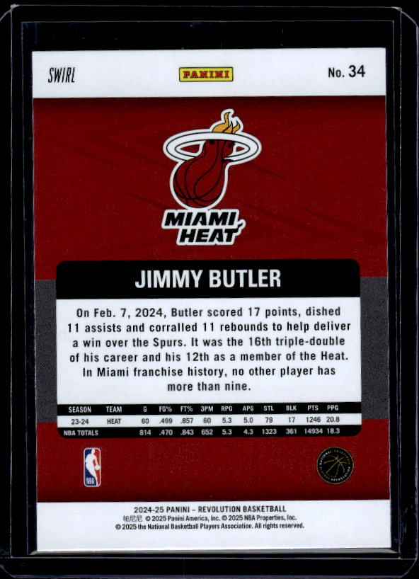2024-25 Panini Revolution #34 Jimmy Butler III Red Swirl