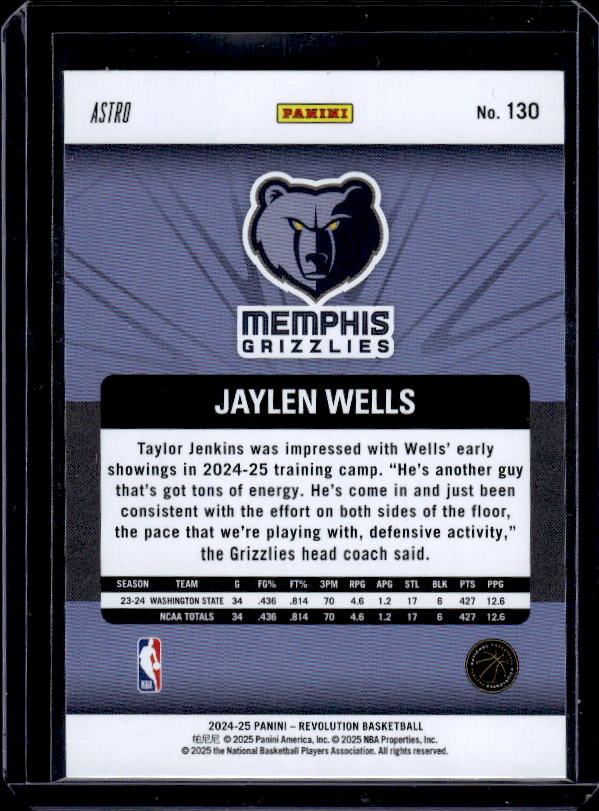 2024-25 Panini Revolution #130 Jaylen Wells Astro