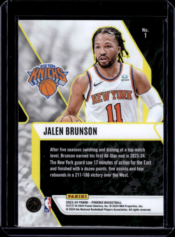 2023-24 Panini Phoenix #1 Jalen Brunson Fade To Black