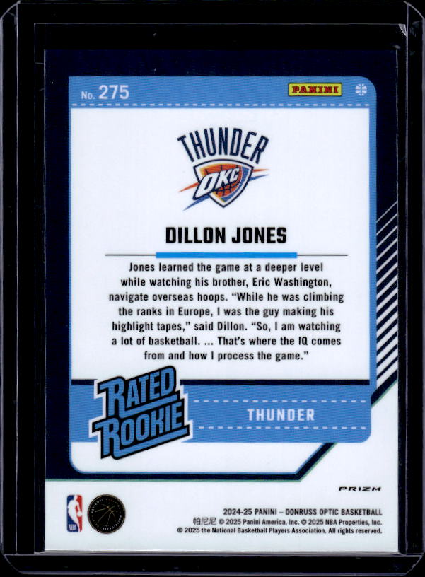 2024-25 Donruss Optic #275 Dillon Jones Purple