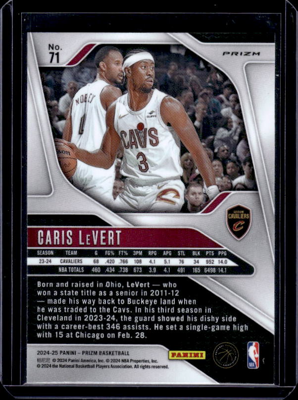 2024-25 Panini Prizm #71 Caris LeVert Prizms Silver