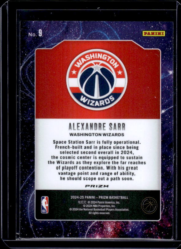 2024-25 Panini Prizm #9 Alexandre Sarr Deep Space Prizms Green