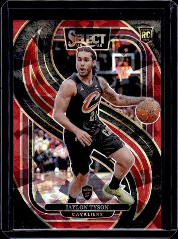 2024-25 Panini Select #182 Jaylon Tyson Red Cracked Ice Prizm