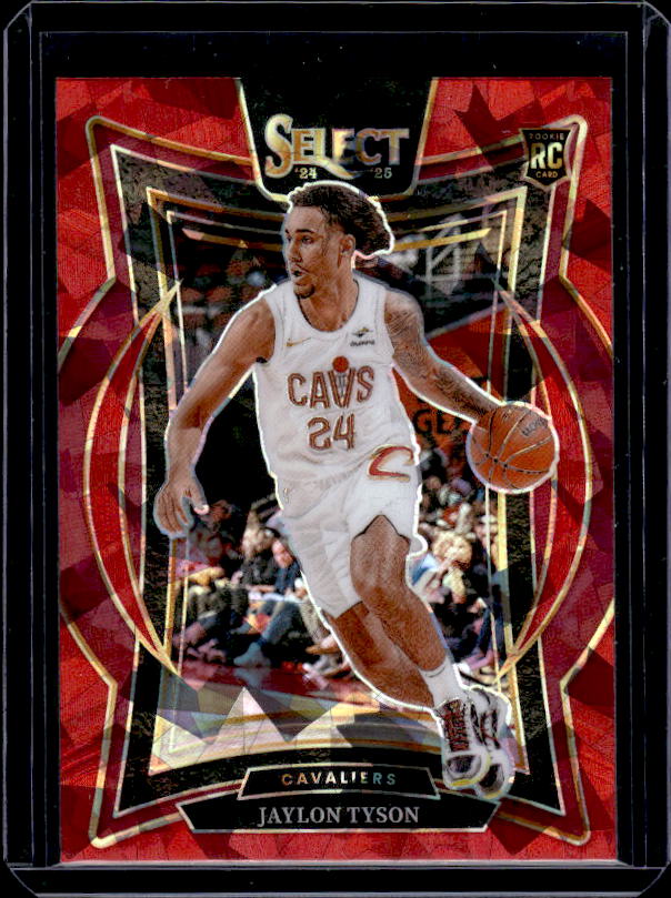 2024-25 Panini Select #77 Jaylon Tyson Red Cracked Ice Prizm