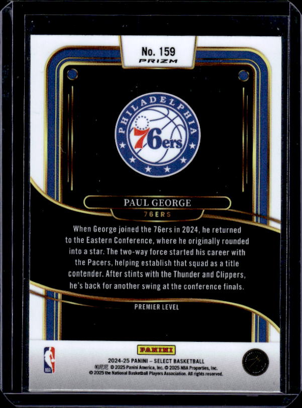 2024-25 Panini Select #159 Paul George Blue Prizm