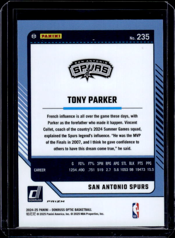 2024-25 Donruss Optic #235 Tony Parker Holo