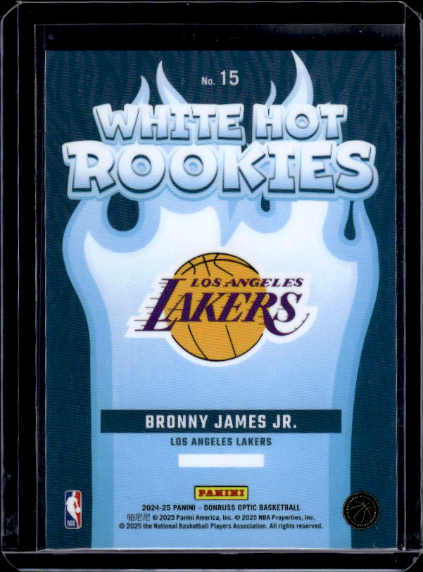 2024-25 Donruss Optic #15 Bronny James Jr. White Hot Rookies