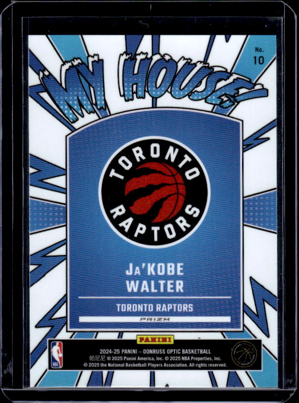 2024-25 Donruss Optic #10 Ja'Kobe Walter My House Purple
