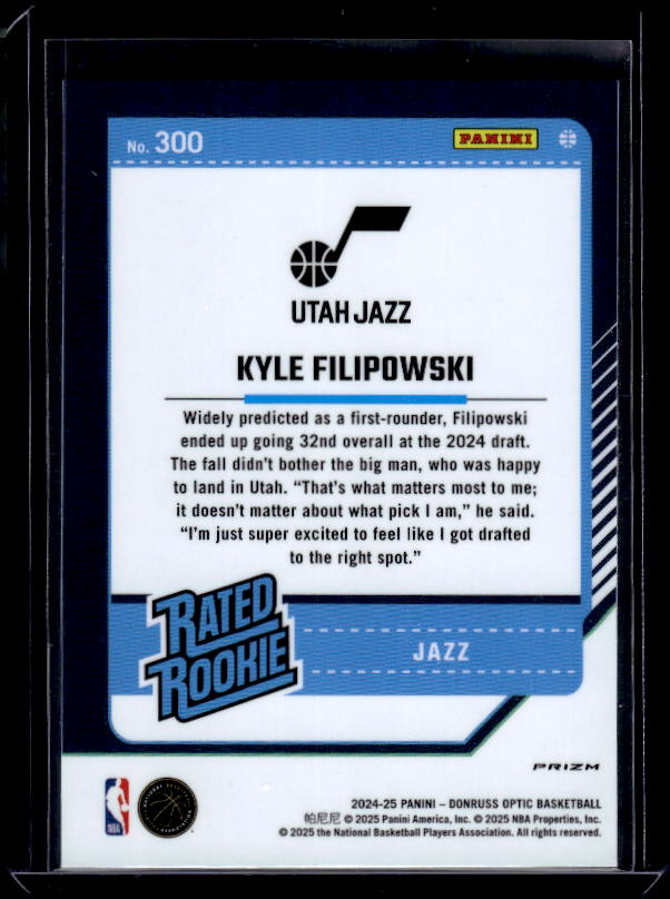 2024-25 Donruss Optic #300 Kyle Filipowski Holo