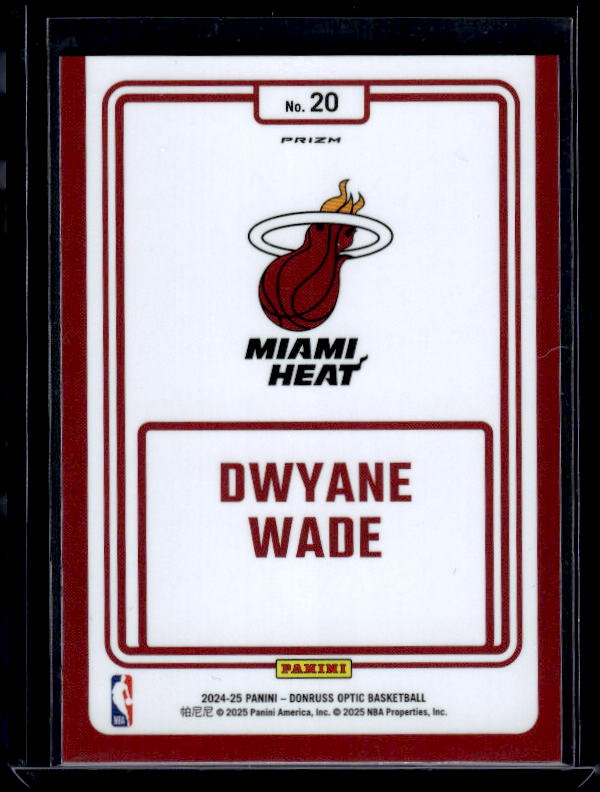 2024-25 Donruss Optic #20 Dwyane Wade Winner Stays Purple