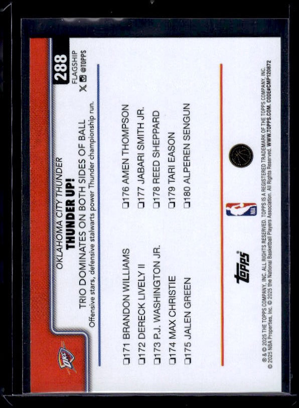 2025-26 Topps #288 Thunder Up!: Trio Dominates... Season Tip Off