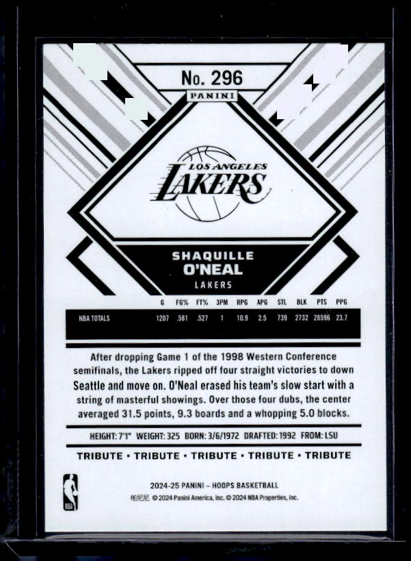 2024-25 Hoops #296 Shaquille O'Neal