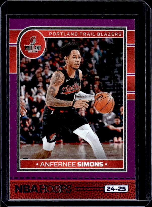 2024-25 Hoops #127 Anfernee Simons Purple