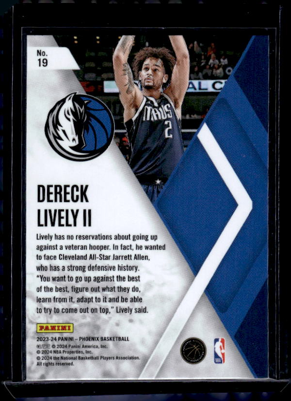 2023-24 Panini Phoenix #19 Dereck Lively II Instant Phenom