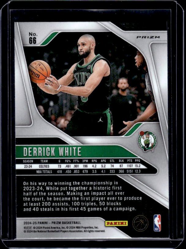 2024-25 Panini Prizm #66 Derrick White Prizms Orange Ice