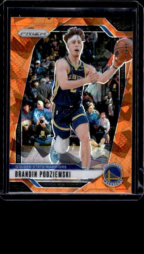 2024-25 Panini Prizm #81 Brandin Podziemski Prizms Orange Ice