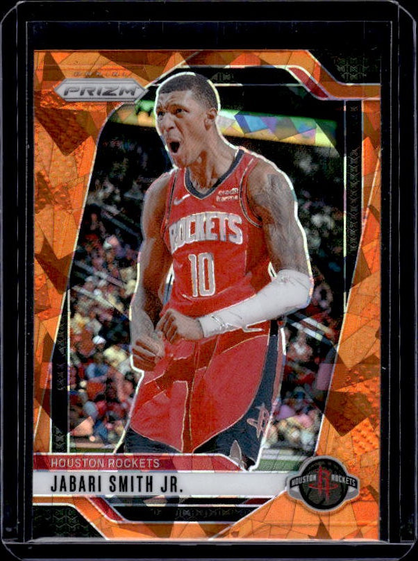2024-25 Panini Prizm #77 Jabari Smith Jr. Prizms Orange Ice