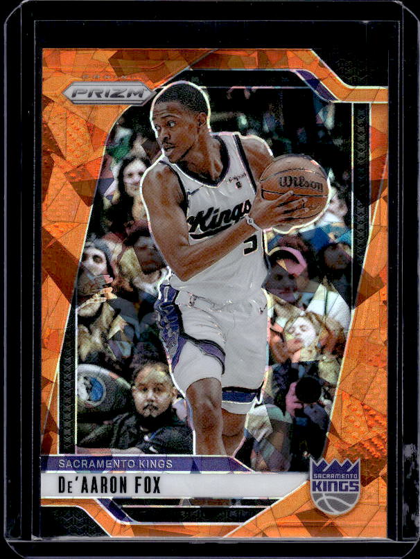 2024-25 Panini Prizm #58 De'Aaron Fox Prizms Orange Ice