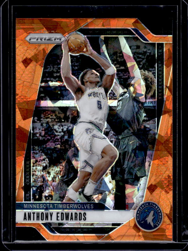2024-25 Panini Prizm #100 Anthony Edwards Prizms Orange Ice