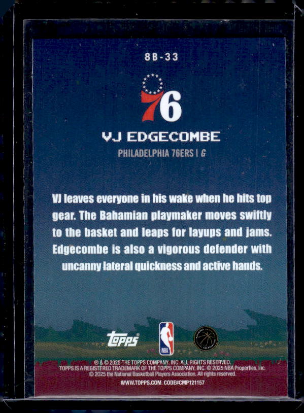 2025-26 Topps #8B-33 VJ Edgecombe 8-Bit Ballers