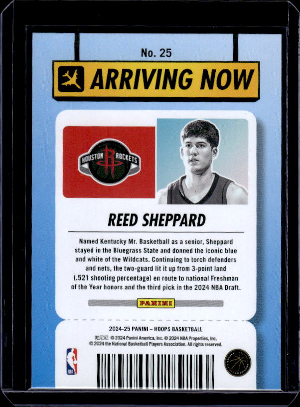 2024-25 Hoops #25 Reed Sheppard Arriving Now