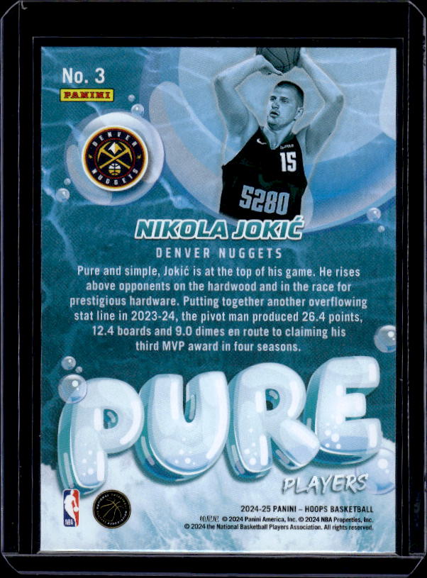 2024-25 Hoops #3 Nikola Jokic Pure Players