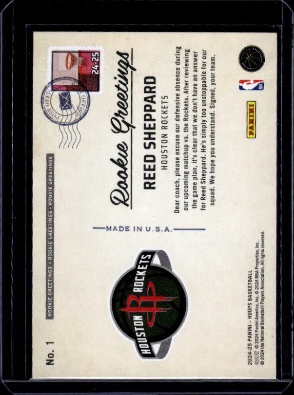 2024-25 Hoops #15 Zaccharie Risacher Rookie Greetings