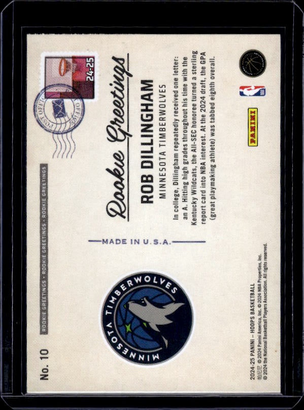2024-25 Hoops #10 Rob Dillingham Rookie Greetings