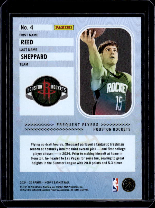 2024-25 Hoops #4 Reed Sheppard Frequent Flyers