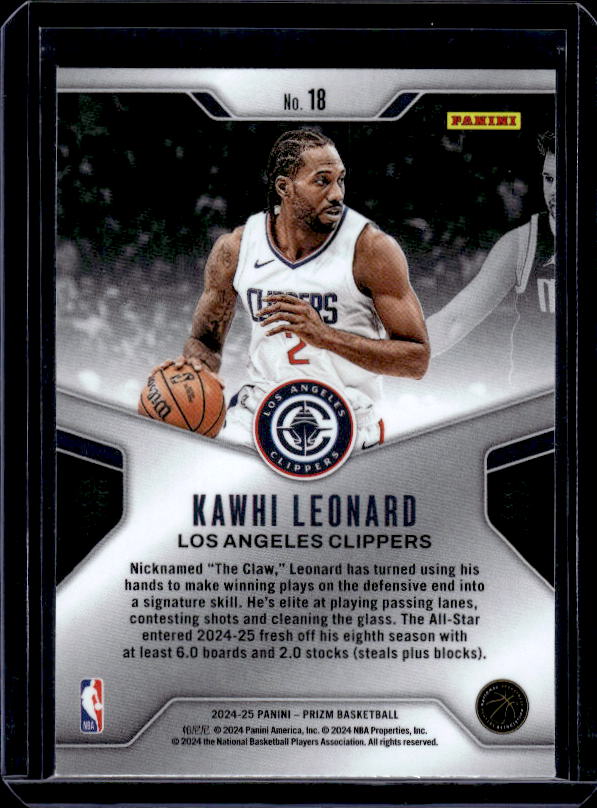 2024-25 Panini Prizm #18 Kawhi Leonard Dominance