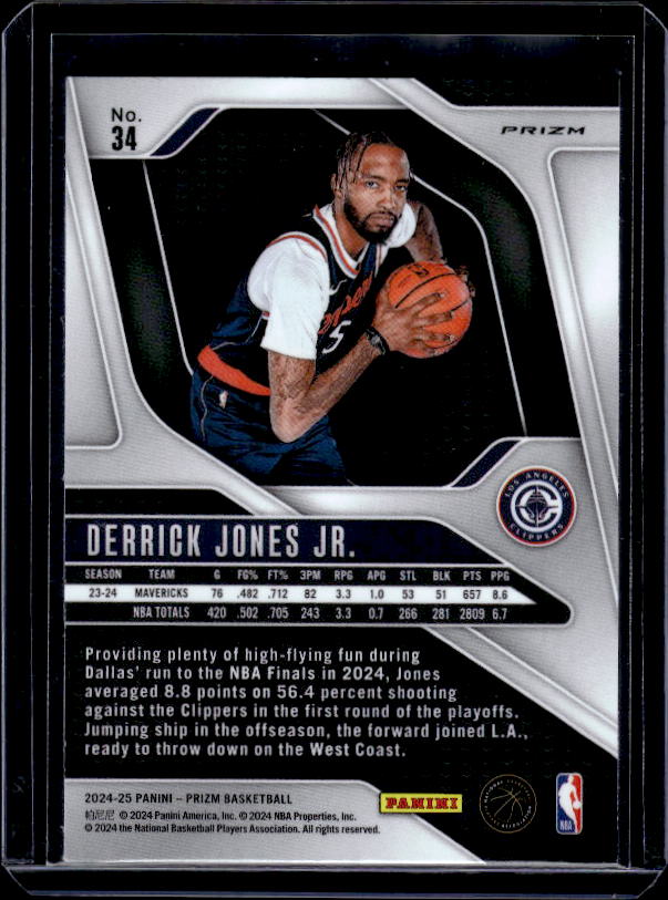 2024-25 Panini Prizm #34 Derrick Jones Jr. Prizms Silver