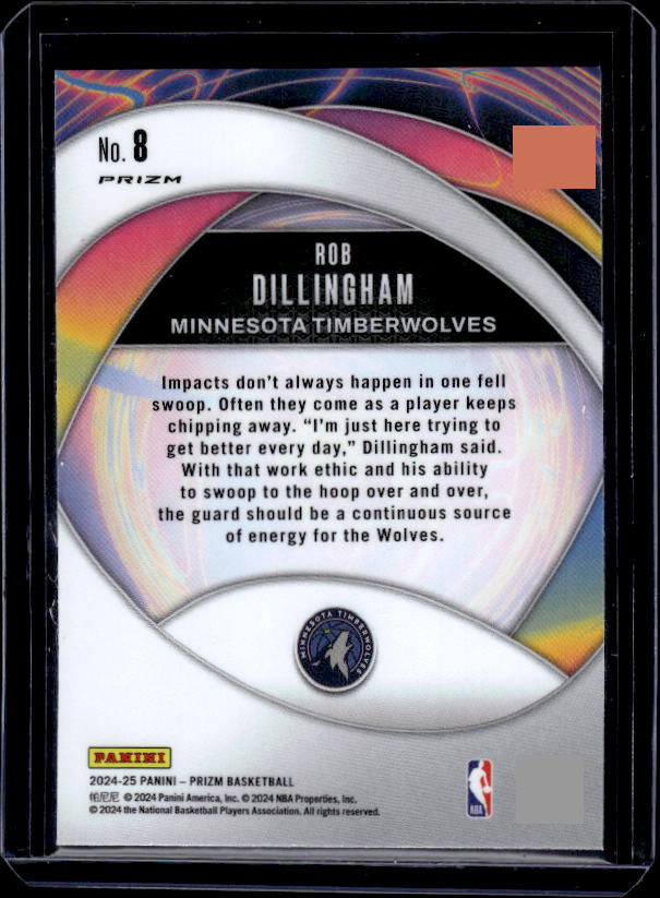 2024-25 Panini Prizm #8 Rob Dillingham Instant Impact Prizms Silver