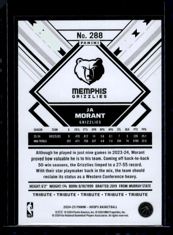 2024-25 Hoops #288 Ja Morant