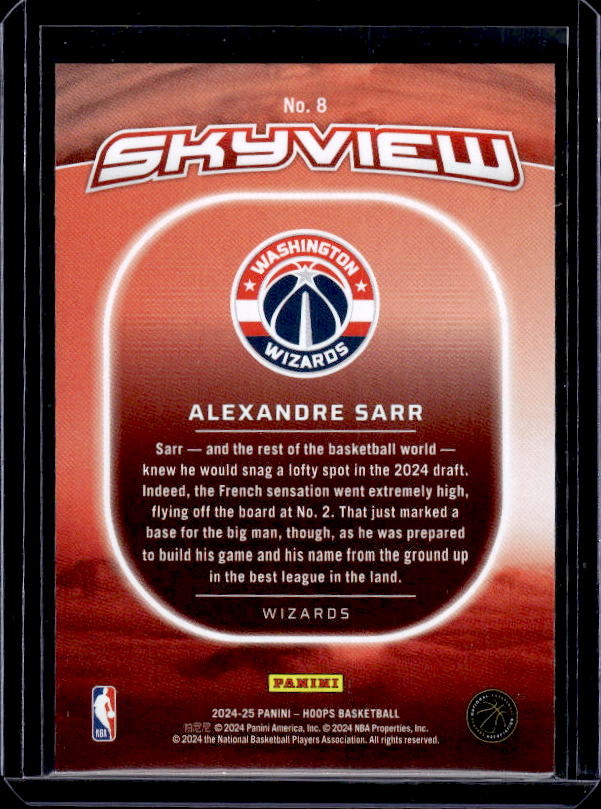 2024-25 Hoops #8 Alexandre Sarr Skyview