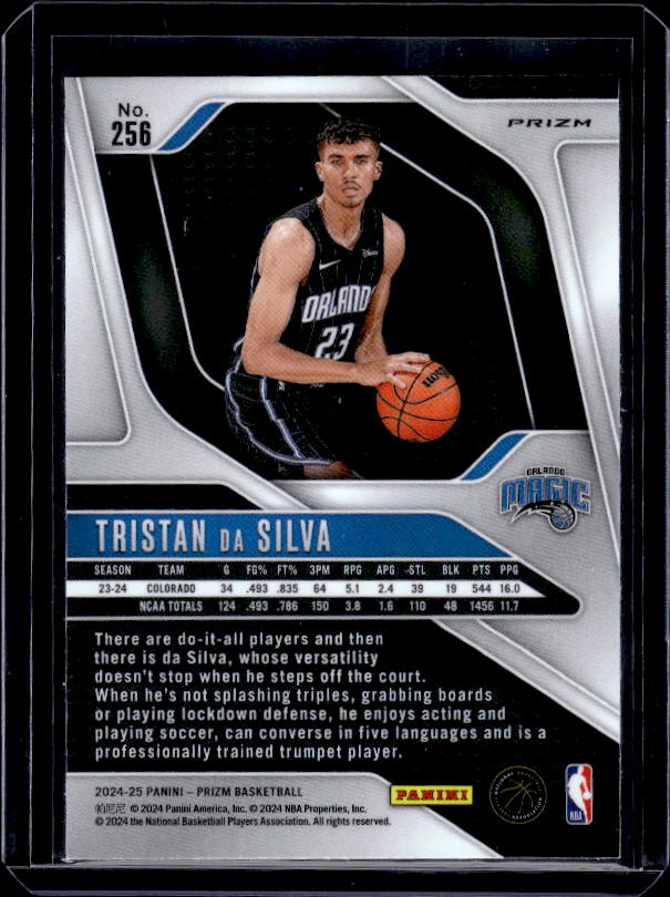 2024-25 Panini Prizm #256 Tristan da Silva Prizms Orange Ice