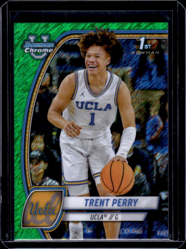 2024-25 Bowman University Chrome #67 Trent Perry Green Shimmer Refractor