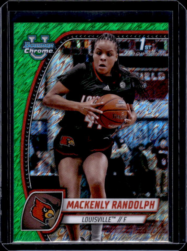 2024-25 Bowman University Chrome #53 Mackenly Randolph Green Shimmer Refractor