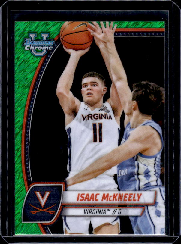 2024-25 Bowman University Chrome #91 Isaac McKneely Green Shimmer Refractor