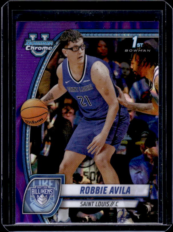 2024-25 Bowman University Chrome #61 Robbie Avila Purple Lava Refractor